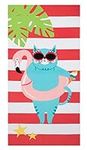 Beach Towel Printed, Quick Dry, Sand Resistant, for Pool, Beach, Gym, Camping, Travel-Velour Beach Cat