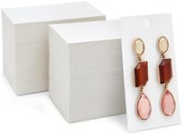 Juvale White Earring Display Cards, 200-Pack Hanging Earring Cards for Selling, Packaging, Storage, 500 GSM Thick and Sturdy Paper Material, Jewelry Holders (3.5x2 in)