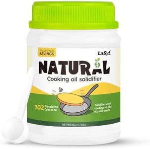 LaSyL Natural Cooking Oil Solidifier Powder, Harden Up to 6.74 Gallon of Fry Oil Away from Mess, 100% Plant-Based Oil Hardener for Disposal, Value Pack 36 Oz