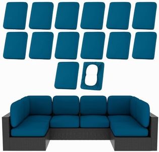 hyha 14Pcs Patio Cushion Covers, Stretch Outdoor Couch Cushion Covers, Washable Outdoor Chair/Sofa Slipcovers for Patio Furniture Cushions Protector with Elastic Bottom(Peacock Blue,Cover Only)