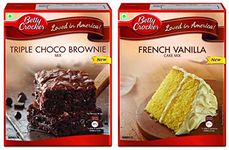 Betty Crocker Super Moist Cake Mix, French Vanilla Flavor 520 G And Cake Mix, Triple Chocolate Brownie, 425 Gram