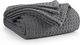 The Home Talk Throw Cotton Bedspread - Traditionally Woven - 60 x 80 Inches Throw Over Blankets - 100% Cotton Bed Blankets For Couch, Chair, Bed - Soft, Cozy & Comfortable - Charcoal