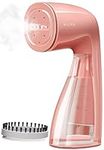 HiLIFE Steamer for Clothes, 1100W Clothes Steamer, Fast Wrinkle Removal with Large 300ml Tank, Ideal for All Fabrics, Easy to Use, Compact and Portable Travel Garment Steamer (Coral pink)