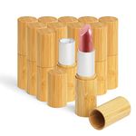 YOCOMEY 12Pcs Bamboo Empty Lipstick Tubes, Refillable 5.5g DIY Lip Balm Tube Containers with Plastic Inner, Cosmetic Lipstick Lip Gloss Deodorant Case Holder For Women Girls Makeup, Silver