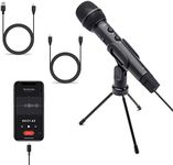 Movo HM-K1 Handheld Digital Cardioid Condenser Microphone for iPhone, Android, Computer with Mic Stand - USB, USB C and Lightning Connector Cables - Mic Compatible with PC, Mac, iPhone, iPad, Android