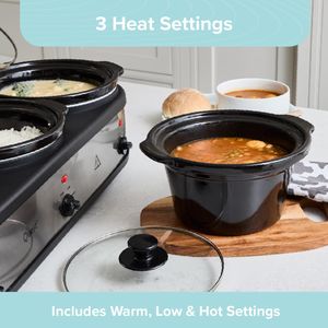 Quest Triple Slow Cooker 7.5L – 3 Pot Buffet Server