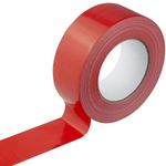 NDR London Duct Tape, Gaffer Tape, Gaffa Tape, 48mm x 45M, Strong Duct Tape Heavy Duty Adhesive Cloth Tape, Super Sticky And Waterproof Gaffa Tape, Carpet Tape (1, Red)