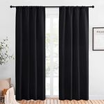 NICETOWN Summer Blackout Curtains/Drapes - Thermal Insulated Solid Curtain Panels for Living Room (Set of 2,42 Inch by 84 Inch,Black)