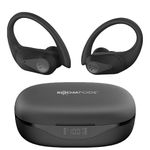 Boompods SportPods Ocean Sustainable Running Earphones - Bluetooth Sports Earbuds with Ear Hooks, Charging Case - Sweatproof Wireless Headphones Gym Black