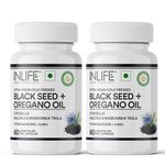 INLIFE Black Seed Oil 480mg with Oregano Oil, Kalonji Nigella Sativa, Immunity Hair & Respiratory Health, 60 Veg Capsules (Pack of 2)
