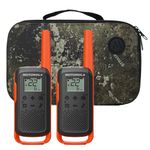 Motorola Solutions T275 Talkabout Two-Way Radio – Rechargeable FRS Radios with 22 Channels, Up to 25 Mile Range, Includes Carrying Case, Orange/Black, 2-Pack