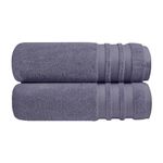 Trident Nectarsoft Towels for Bath, 100% Cotton towels, Zero Twist Yarn, 2 Large Size Bath towel set, towels for bath large size, Luxurious Soft, Extra Absorbent, 625 GSM, Purple Ash