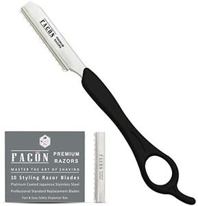 Facón Professional Hair Styling Thinning Texturizing Cutting Faether Razor + 10 Replacement Blades