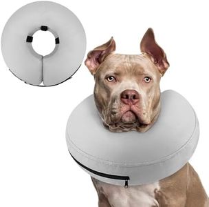 Supet Inflatable Dog Cone Collar Alternative After Surgery, Dog Neck Donut Collar Recovery E Collar to Stop Licking, Soft Dog Cone for Medium Large Dogs