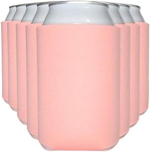 TahoeBay Blank Beer Can Cooler Sleeves (8-Pack) Bulk Sublimation Blanks for Vinyl Plain Soft Foam Can Sleeves Coolers for Soda Cans & Bottles Black, White, Solid Color (Coral, Regular 12oz)