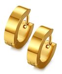 Jstyle Stainless Steel Unique Small Hoop Earrings for Men Huggie Earrings Gold