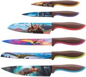 CHEF'S VISION Jurassic Knife Set - 6-Piece Stainless Steel Cutting Knives Set for Kitchen - Stunning Dinosaur Designs, Great Gift for Women or Men - Unique Kitchen Knife Set Gift