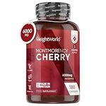 Montmorency Cherry Capsules 6000mg - 180 Tart Cherry Capsules(3 Months Supply)- 50:1 Natural Tart Cherry Extract Supplement for Men & Women - Gluten Free, Vegan, Lab Tested & Non-GMO - Made in The UK