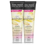 John Frieda Go Blonder Duo for Blondes, Lightening Shampoo and Conditioner, Gradually lightens and brightens natural, colour-treated and highlighted blonde hair, peroxide and ammonia free