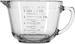 Anchor Hocking Glass Batter Bowl with Handle & Spout, Clear, 77045, 2 L