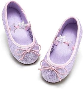 GINFIVE Toddler Girls Dress Shoes Little Girls Mary Janes Ballerina Flats Shoes Toddler, Gh24 - Purple, 8 Toddler