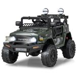 COSTWAY Kids Electric Ride On Car, 12V Licensed Toyota FJ Off Road Truck with Remote Control, Shock Suspension, LED Lights, Music, Battery Powered Vehicle Toy for 37-96 Months Old (Camo)