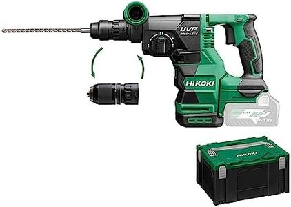 HIKOKI Battery Drill and Chisel Hammer DH3628DCW2Z, SDS-plus (36 V, Impact Energy 3.2 J, Accessories: 1 Additional Handle, 1 Drill Depth Stop, 1 Quick Release Drill Chuck, 1 HSCII Case, Battery and