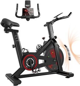 SogesPower Exercise Bike,Indoor Cycling Bike with LED Strip Effect Design,Magnetic Resistance Stationary Cycle Bike with Heavy Flywheel, Comfortable Seat Cushion and Upgraded LCD Monitor for Home/Gym Use