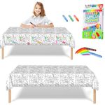 Giant Colouring Poster Table Cloth for Kids,47x71inch Easter Colouring Posters with 18 Paint Pens Coloring Educational Poster Drawing Paper Table Cover Wall Doodle Art for Boys Girls Birthday Gift