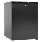 12V Mini Fridge with Lock, 1.0 Cu.Ft RV Fridge with Reversible door, 12V 110V Small Semi Truck Fridge, Silent Portable Refrigerator for Apartment, RV, Camper, Black