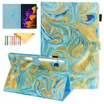 Uliking Case for Samsung Galaxy Tab S7 11'' 2020 SM-T870/T875/T876 with Elastic Pen Holder, Multi-Angle Viewing Stand PU Leather Cover with Card Slots, Auto Sleep Wake, Gold Sand