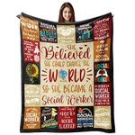 Ivivis Social Worker Gifts for Women, Thank You Gifts for Social Worker Practitioner Appreciation Graduation Gifts for BSW, MSW, DSW, Social Work Month Christmas Birthday Gifts, Throw Blanket 60”X50”