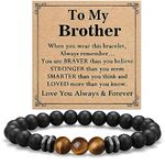 Shonyin Brother Gifts from Sister Brother, Birthday Gifts for Brother, Cool Brother Bracelet for Men Stone Beads Jewelry Brother Gifts from Brother on Rakhi Birthday Graduation Back to School