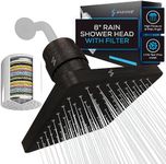 SparkPod Luxury Filtered Shower Head Set 23 Stage Shower Filter - Reduces Chlorine and Heavy Metals - High Pressure Showerhead Filter (8" Square, Vintage Oil-Rubbed Bronze)