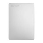 TOSHIBA Canvio Slim 1Tb Portable External HDD - USB 3.0 for Pc Laptop Windows and Mac, 3 Years Warranty, External Hard Drive - Silver, Pack of 1