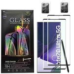 For Samsung Galaxy Note 20 Ultra Tempered Glass Screen Protector + Camera Lens Protectors [2+2 Pack] [3D Glass] [Anti-Scratch]HD Fingerprint unlock Full Coverage Screen Protector for Samsung Galaxy Note 20 Ultra