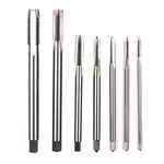 ATOPLEE Metric Machine Thread Tap, 7pcs HSS Right Hand Extended Straight Flute Tap,Size M3 M4 M5 M6 M8 M10 M12