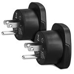 kwmobile Travel Adapter USA Type B (Pack of 2) - Universal Plug Adaptor - UK to US, Canada, Mexico, Cuba, Jamaica, Peru, Thailand and More - Black