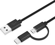 Superer Galaxy Tab Charging Cable Cord Fit for Samsung Galaxy Tab A E,S,S2,3,4,10.1" 7.0" 8.0" 8.4" 9.6" 9.7",SM-T580/T380/T280/T387/P580 Tablet Charger Power Adapter Supply 2 in1 USB Type C Micro USB