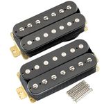 Artec HBA117 Alnico 5 Magnet Uncovered Humbucker 7-String Electric Guitar Neck Bridge Pickups Set, Black