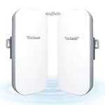 TODAAIR Wireless Bridge，2.4G 150Mbps Point to Point Wireless Bridge，Long Range Up to 500m，24V PoE Power，IP65 Waterproof, 2-Pack