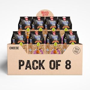 Krunchy Corn Snack–Cheese Flavor | Original Roasted & Salted Non-GMO & Gluten Free Corn Nuts | Crunchy Snack for Lunchbox,Office,Parties & On-the-Go | Chips & Crackers Alternative Pack of 8 (3.52 oz / 100 gm each)