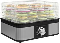 HOMCOM 5 Tier Food Dehydrator, 245W Stainless Steel Food Dryer Machine with Adjustable Temperature for Drying Fruit, Meat, Vegetable, Jerky and Pet Treat, Black