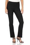 Rekucci Women's Ease Into Comfort Straight Leg Pant with Tummy Control (6, Black)