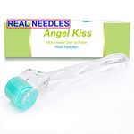 Angel Kiss Derma Roller 0.5mm REAL NEEDLES - 192 Individual Titanium Needls - Microneedling Roller for Face Body Beard Scalp and Skin Care - Derma Roller Hair Growth Women Men