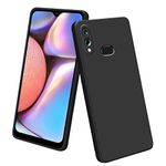 LIRAMARK Silicone Soft Back Cover Case for Samsung Galaxy A10s / Samsnug Galaxy M01s (Black)