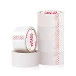 GOVLAX GROUP Premium Clear Low Noise Packing Tape - Heavy Duty & Strong Adhesive Ideal for Packing Boxes, Moving House & Packaging | 66M 48MM 6 Rolls Parcel Tape