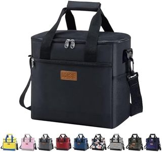 iknoe Large Cooler Bag Collapsible 24 Can Insulated Bags Leakproof Lunch Cooler Tote with Multi-Pockets for Adult & Kids Insulated Thermal Bag for Beach, Picnic, Office Work (New Black)