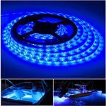 Vbakor Pontoon LED Strip Lights, 12V 5M/16.4FT Waterproof Marine LED Light Boat Interior Light, Boat Deck Light for Night Fishing, Ideal for Pontoon and Fishing Boat, Extension Cable Included