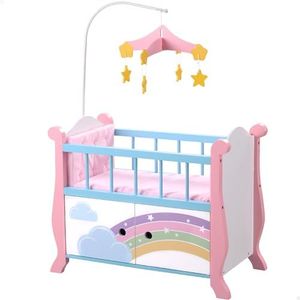 WOOMAX Cuna de Madera para bebés y muñecas, Accesorios para muñecas, Cama para muñecas, Cuna para bebés de Juguete (85401)